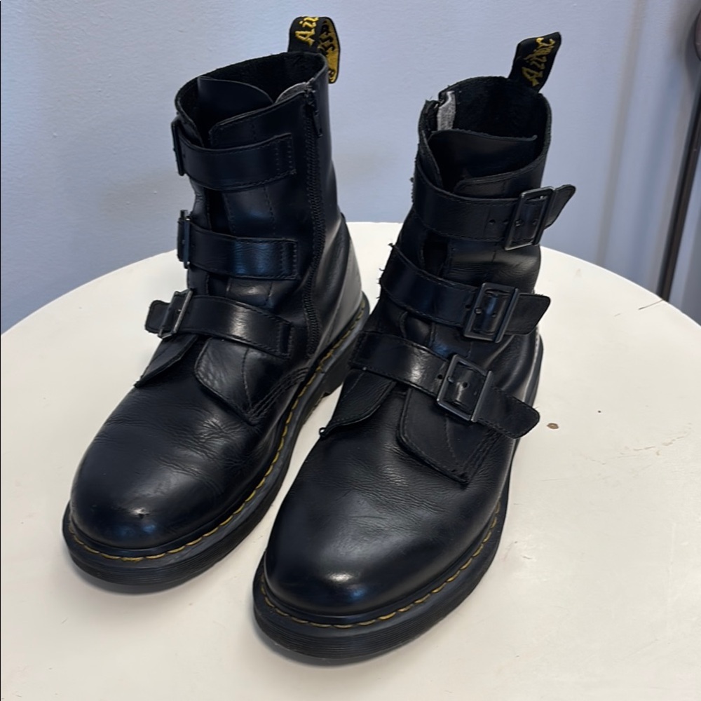 Dr. Martens Triple Buckle Black Boots RARE STYLE